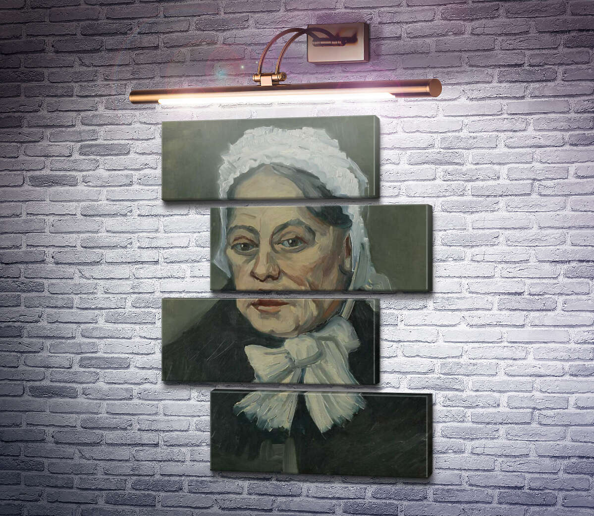 Модульная картина Голова пожилой женщины в белом чепце (Head of an Old Woman in a White Cap), 1885 b (Модуль №23) Винсент Ван Гог
