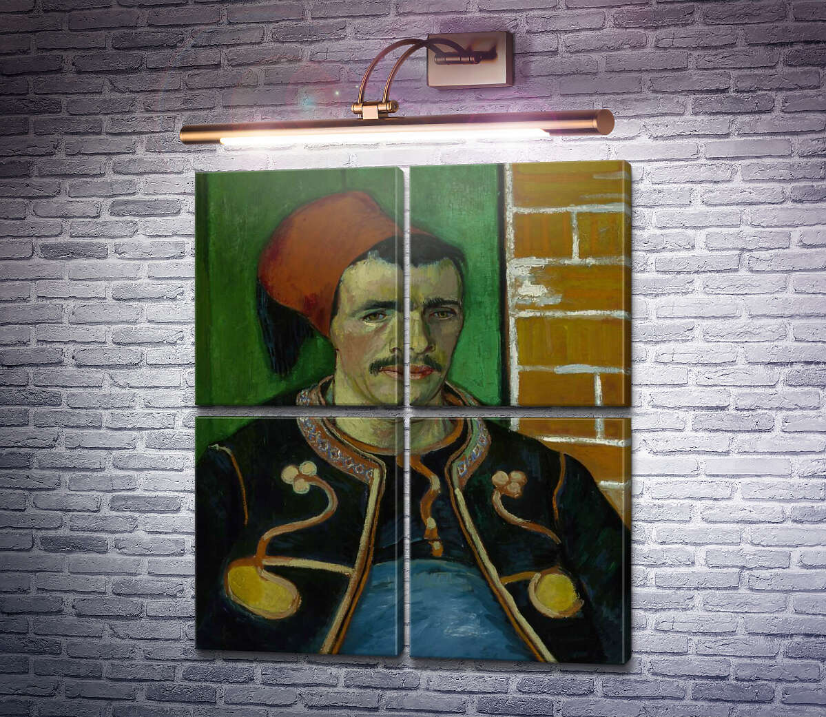 Модульная картина Зуав. Поясной портрет (The Zouave), 1888 (Модуль №25) Винсент Ван Гог