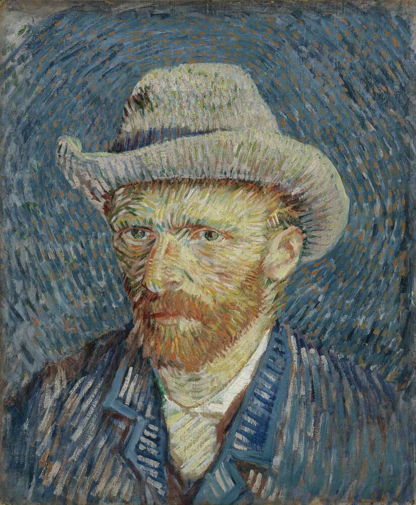 репродукція картина-постер  Автопортрет в фетровому капелюсі (Self Portrait with Felt Hat), 1887-88 Вінсент Ван Гог