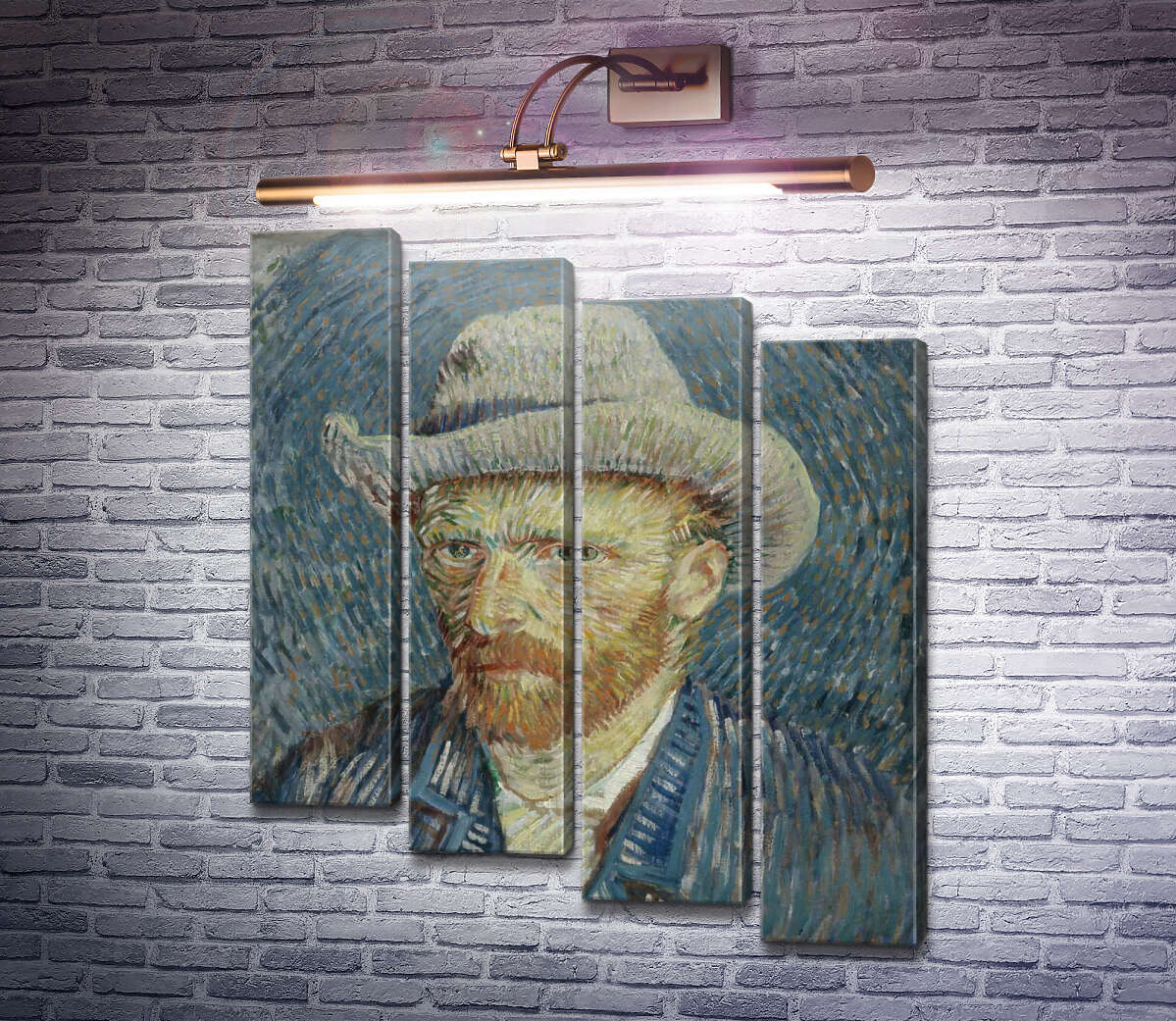 Модульная картина Автопортрет в фетровой шляпе (Self Portrait with Felt Hat), 1887-88 (Модуль №19) Винсент Ван Гог