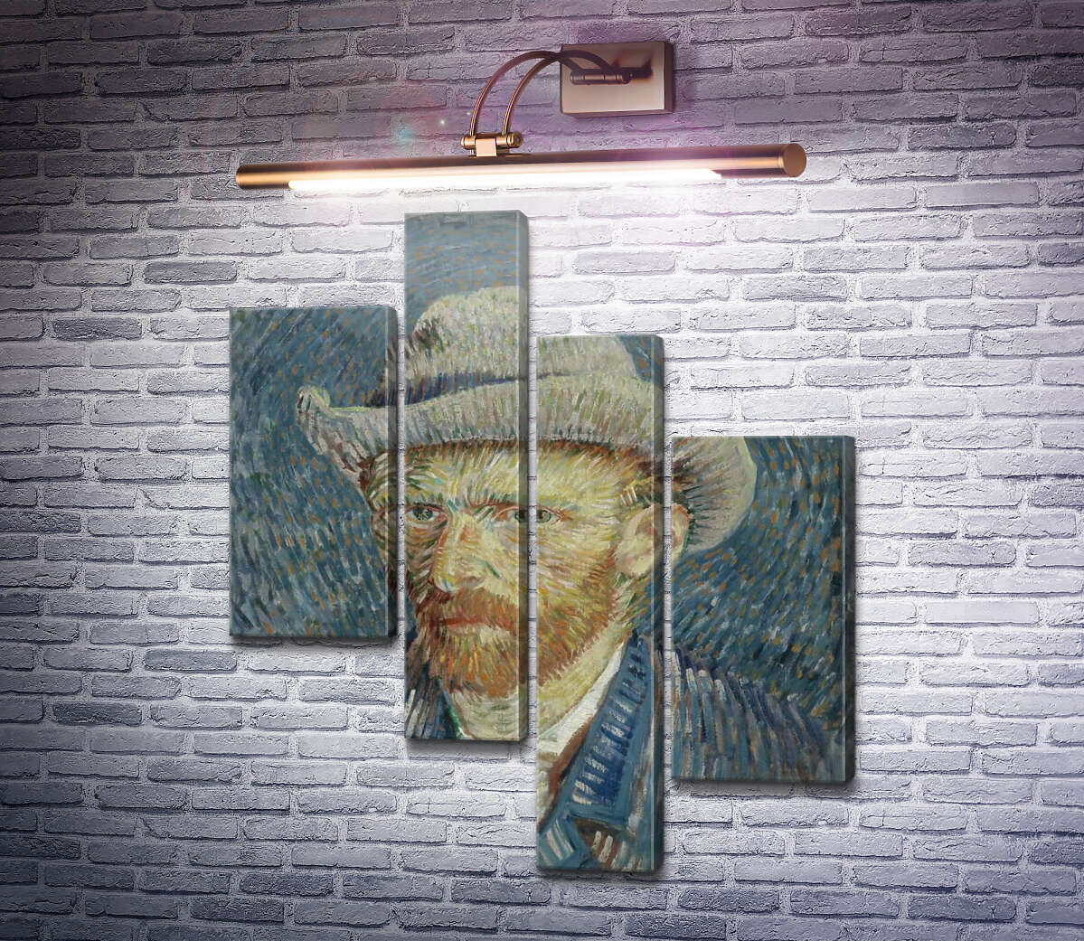 Модульна картина Автопортрет в фетровому капелюсі (Self Portrait with Felt Hat), 1887-88 (Модуль №21) Вінсент Ван Гог Модульна картина Автопортрет в фетровому капелюсі (Self Portrait with Felt Hat), 1887-88 (Модуль №21) Вінсент Ван Гог