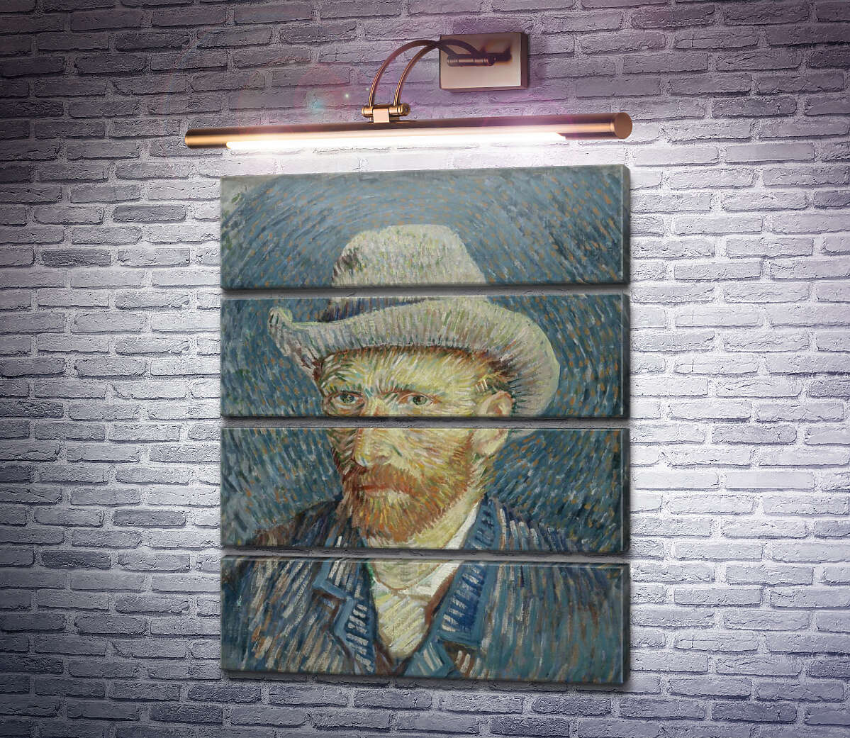 Модульна картина Автопортрет в фетровому капелюсі (Self Portrait with Felt Hat), 1887-88 (Модуль №22) Вінсент Ван Гог