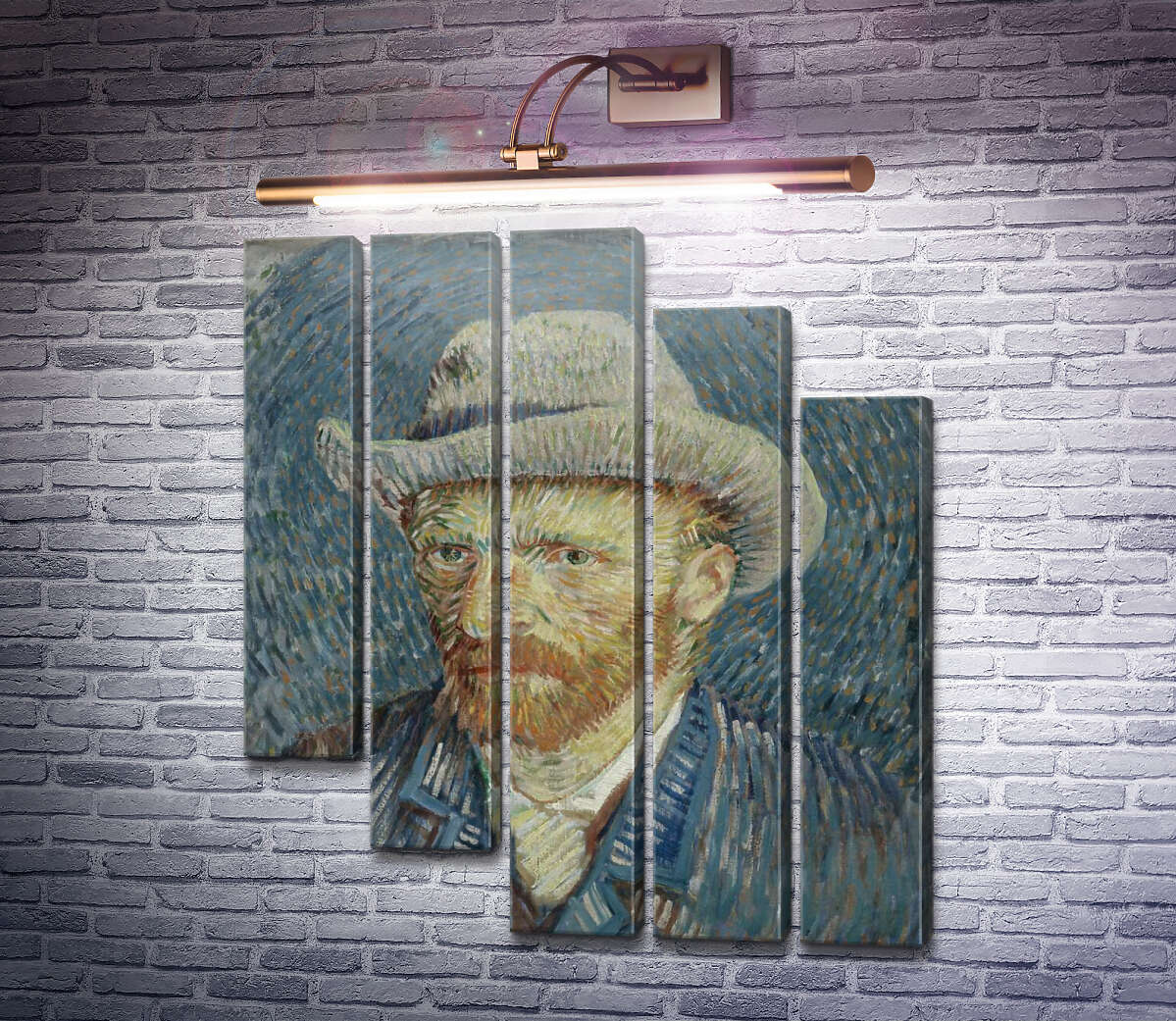 Модульная картина Автопортрет в фетровой шляпе (Self Portrait with Felt Hat), 1887-88 (Модуль №28) Винсент Ван Гог Модульная картина Автопортрет в фетровой шляпе (Self Portrait with Felt Hat), 1887-88 (Модуль №28) Винсент Ван Гог