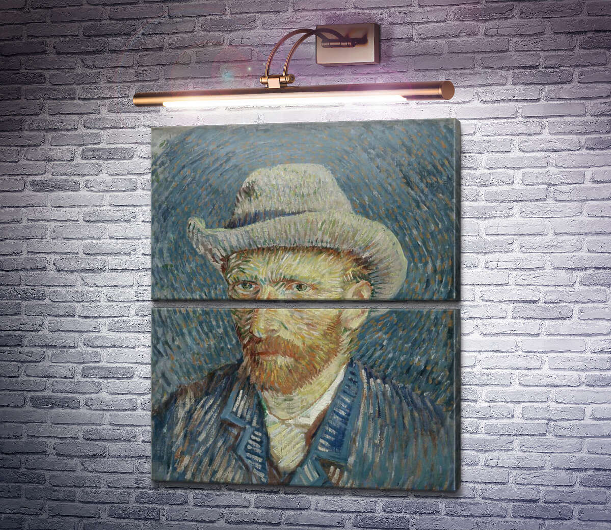 Модульна картина Автопортрет в фетровому капелюсі (Self Portrait with Felt Hat), 1887-88 (Модуль №7) Вінсент Ван Гог Модульна картина Автопортрет в фетровому капелюсі (Self Portrait with Felt Hat), 1887-88 (Модуль №7) Вінсент Ван Гог