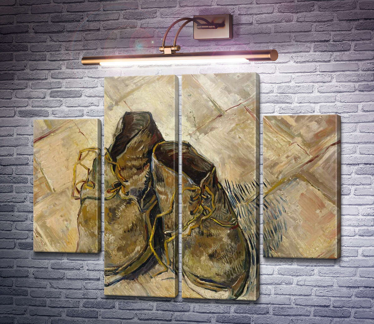 Модульная картина Пара ботинок (A Pair of Shoes), 1888 (Модуль №20) Винсент Ван Гог