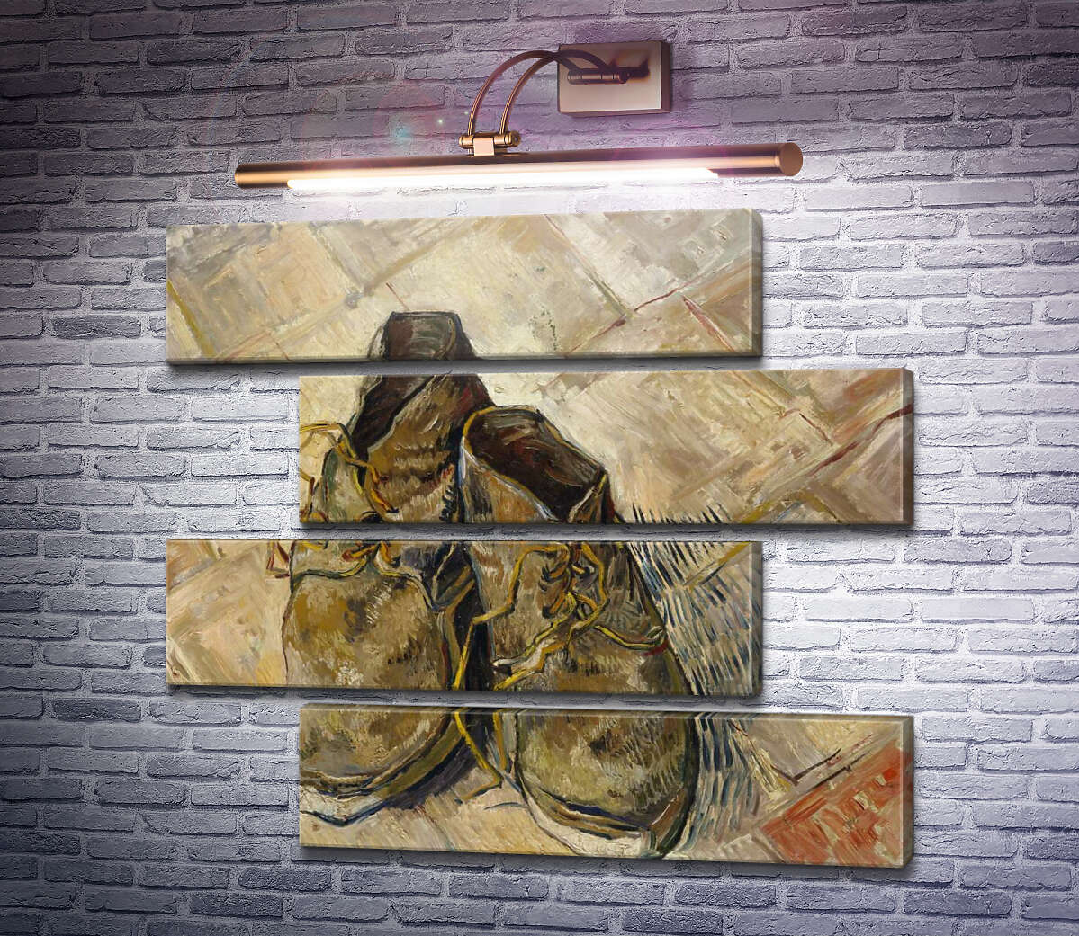 Модульная картина Пара ботинок (A Pair of Shoes), 1888 (Модуль №23) Винсент Ван Гог