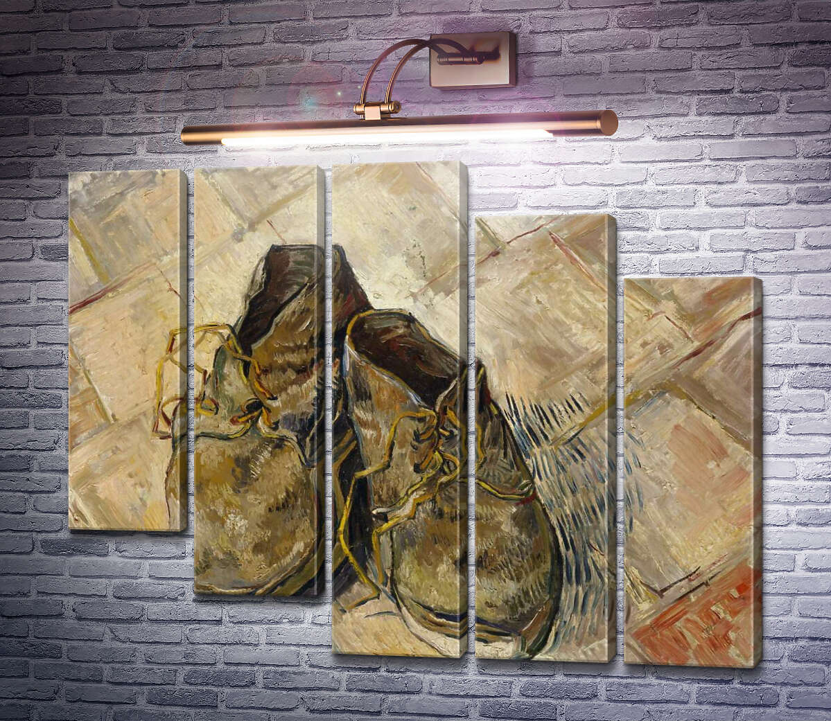 Модульная картина Пара ботинок (A Pair of Shoes), 1888 (Модуль №28) Винсент Ван Гог Модульная картина Пара ботинок (A Pair of Shoes), 1888 (Модуль №28) Винсент Ван Гог