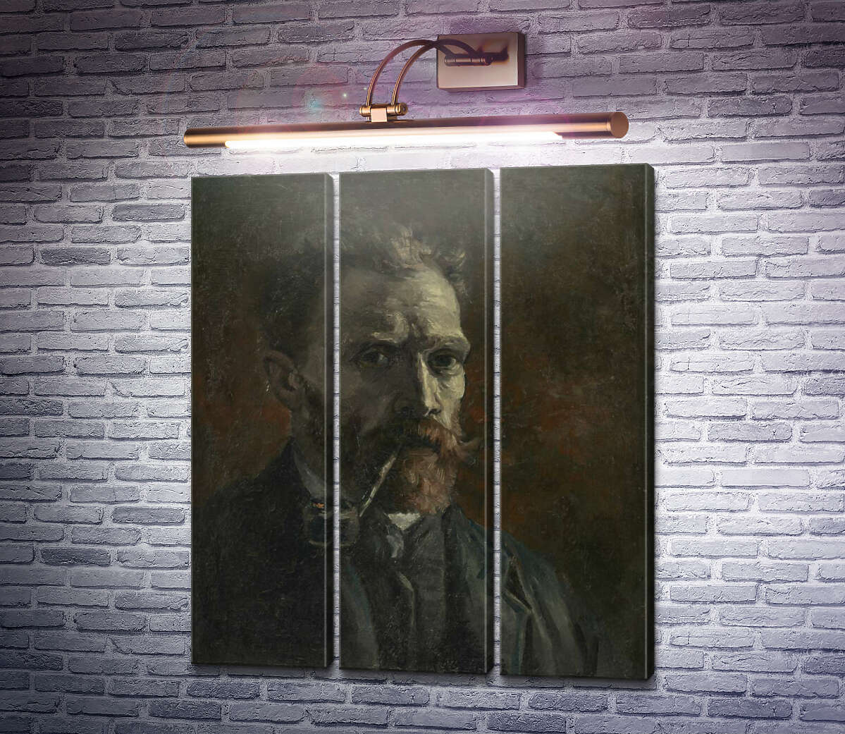 Модульная картина Автопортрет с трубкой (Self Portrait with Pipe), 1886 (Модуль №2) Винсент Ван Гог Модульная картина Автопортрет с трубкой (Self Portrait with Pipe), 1886 (Модуль №2) Винсент Ван Гог