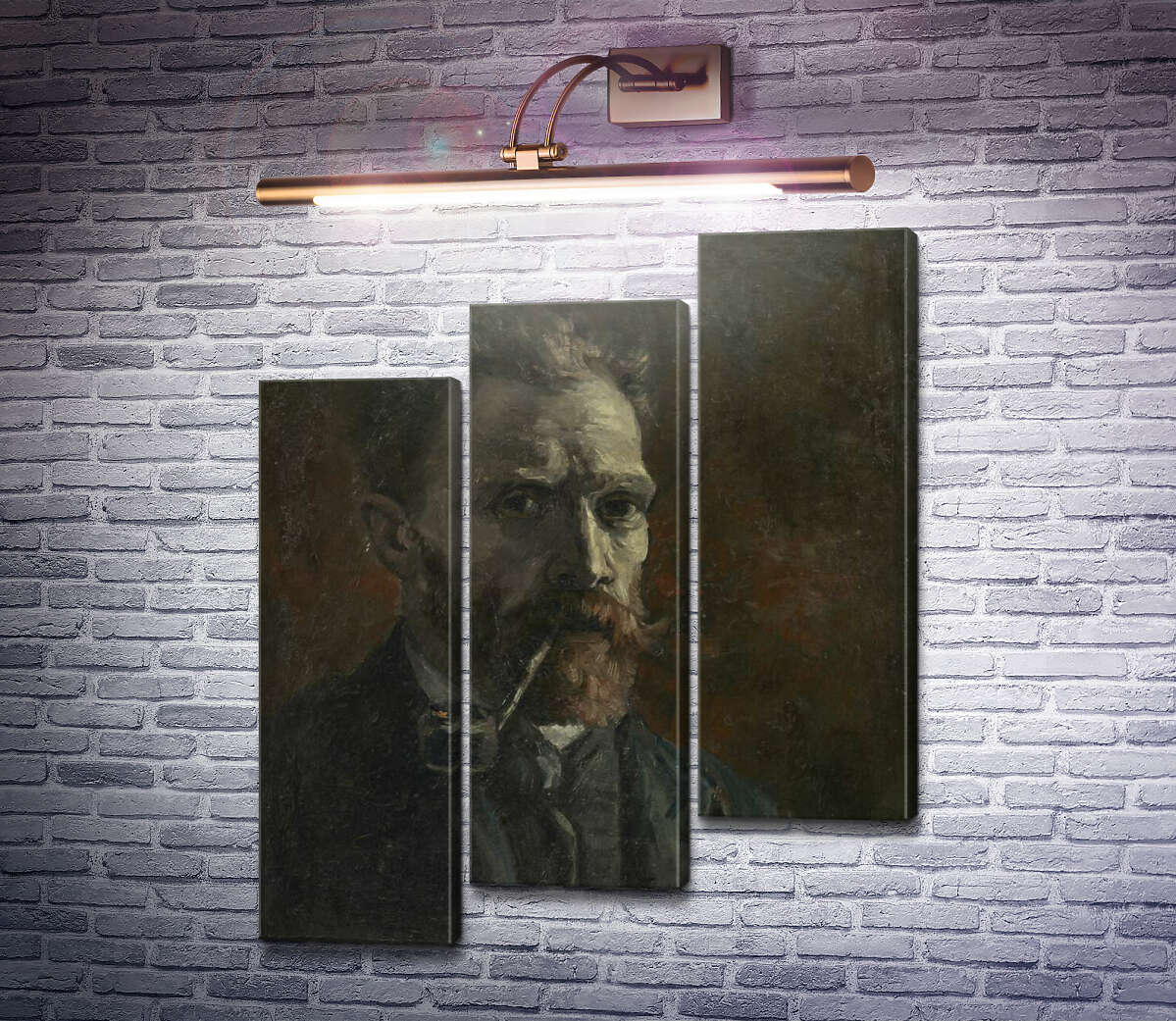 Модульная картина Автопортрет с трубкой (Self Portrait with Pipe), 1886 (Модуль №14) Винсент Ван Гог Модульная картина Автопортрет с трубкой (Self Portrait with Pipe), 1886 (Модуль №14) Винсент Ван Гог