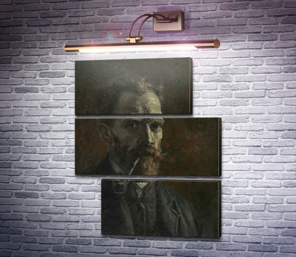 Модульна картина Автопортрет з трубкою (Self Portrait with Pipe), 1886 (Модуль №16) Вінсент Ван Гог
