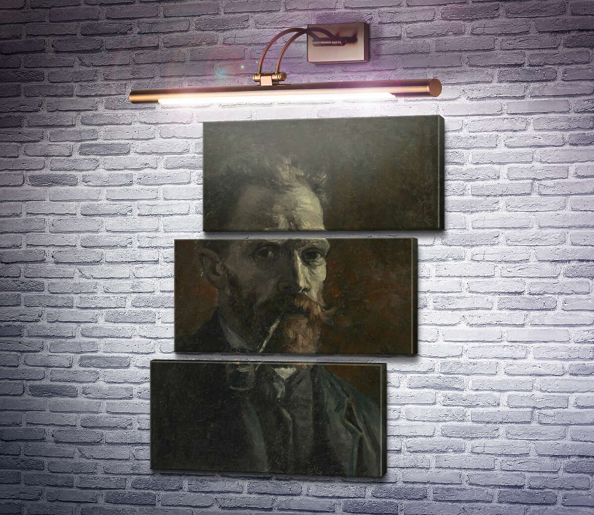 Модульна картина Автопортрет з трубкою (Self Portrait with Pipe), 1886 (Модуль №17) Вінсент Ван Гог
