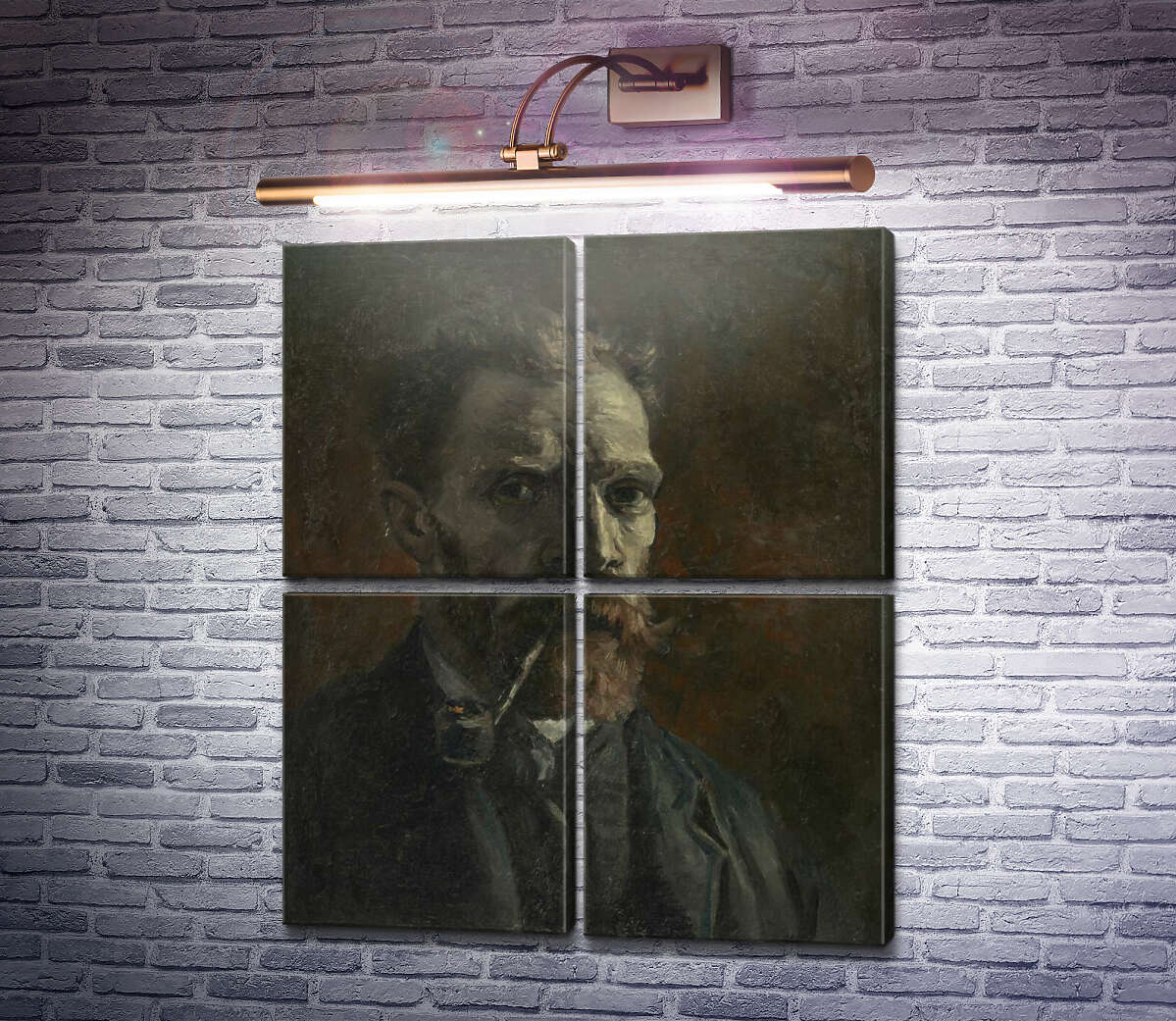 Модульная картина Автопортрет с трубкой (Self Portrait with Pipe), 1886 (Модуль №25) Винсент Ван Гог