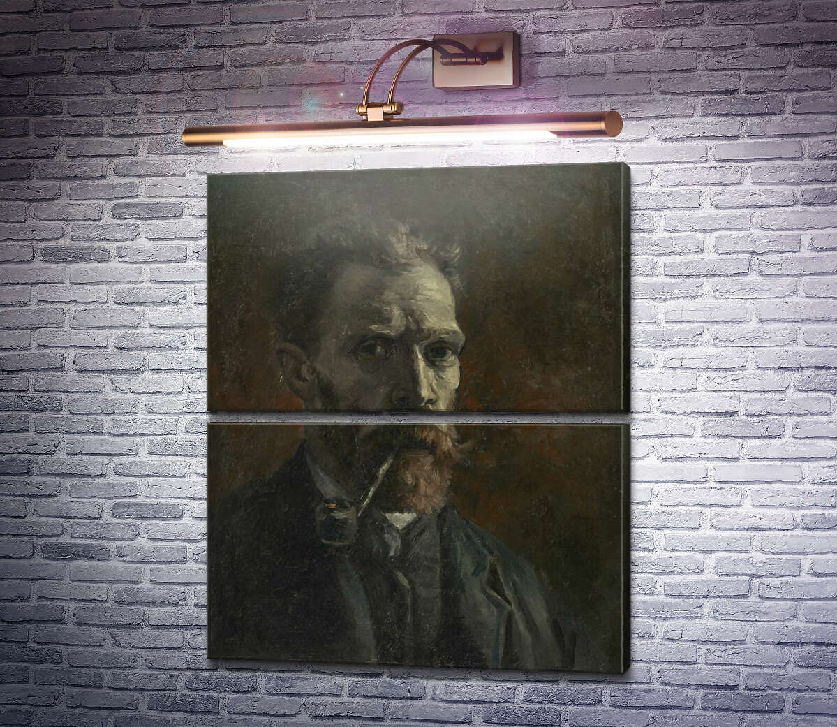 Модульная картина Автопортрет с трубкой (Self Portrait with Pipe), 1886 (Модуль №7) Винсент Ван Гог Модульная картина Автопортрет с трубкой (Self Portrait with Pipe), 1886 (Модуль №7) Винсент Ван Гог