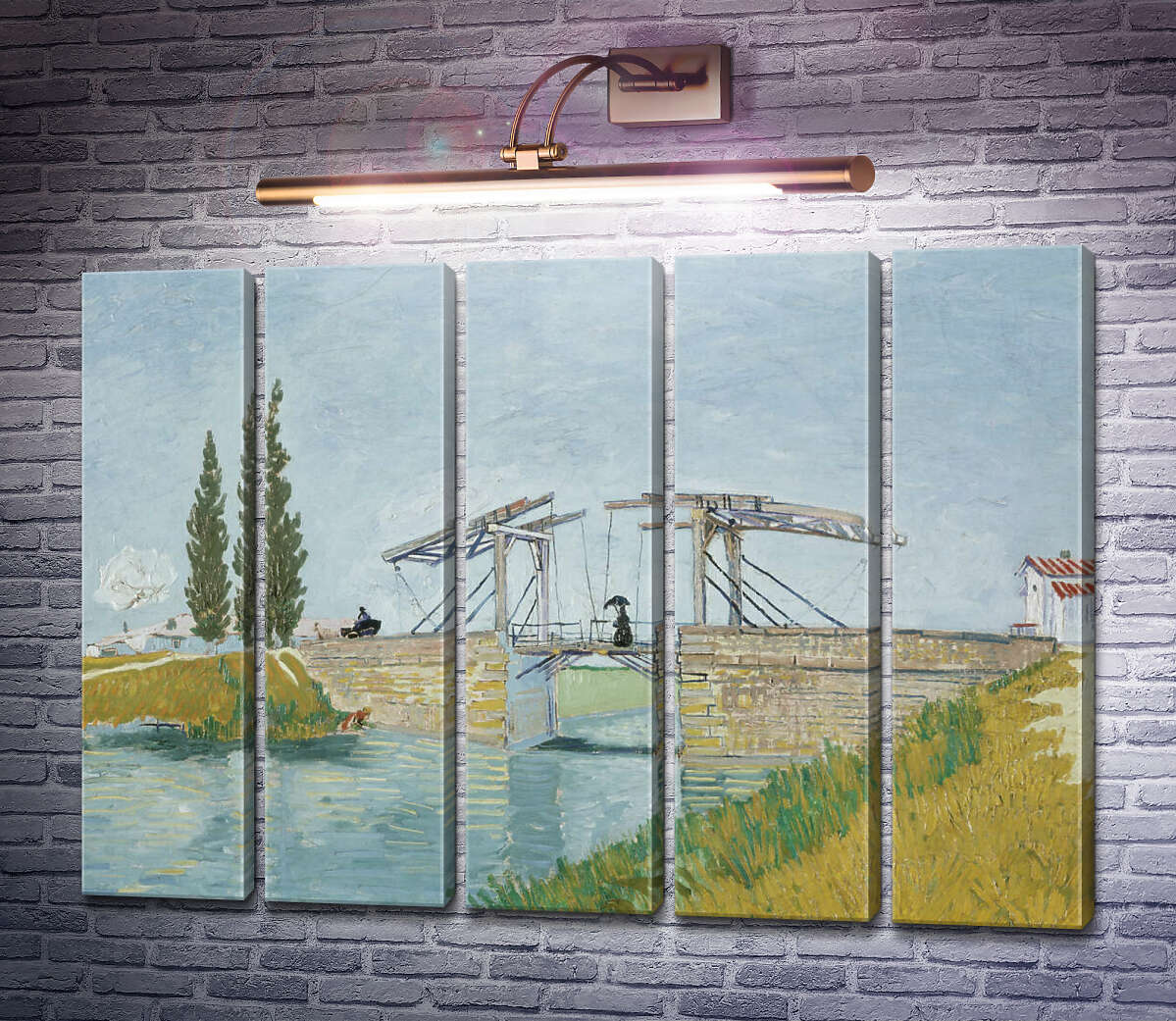 Модульная картина Мост Ланглуа в Арле (The Langlois Bridge at Arles), 1888 (Модуль №26) Винсент Ван Гог