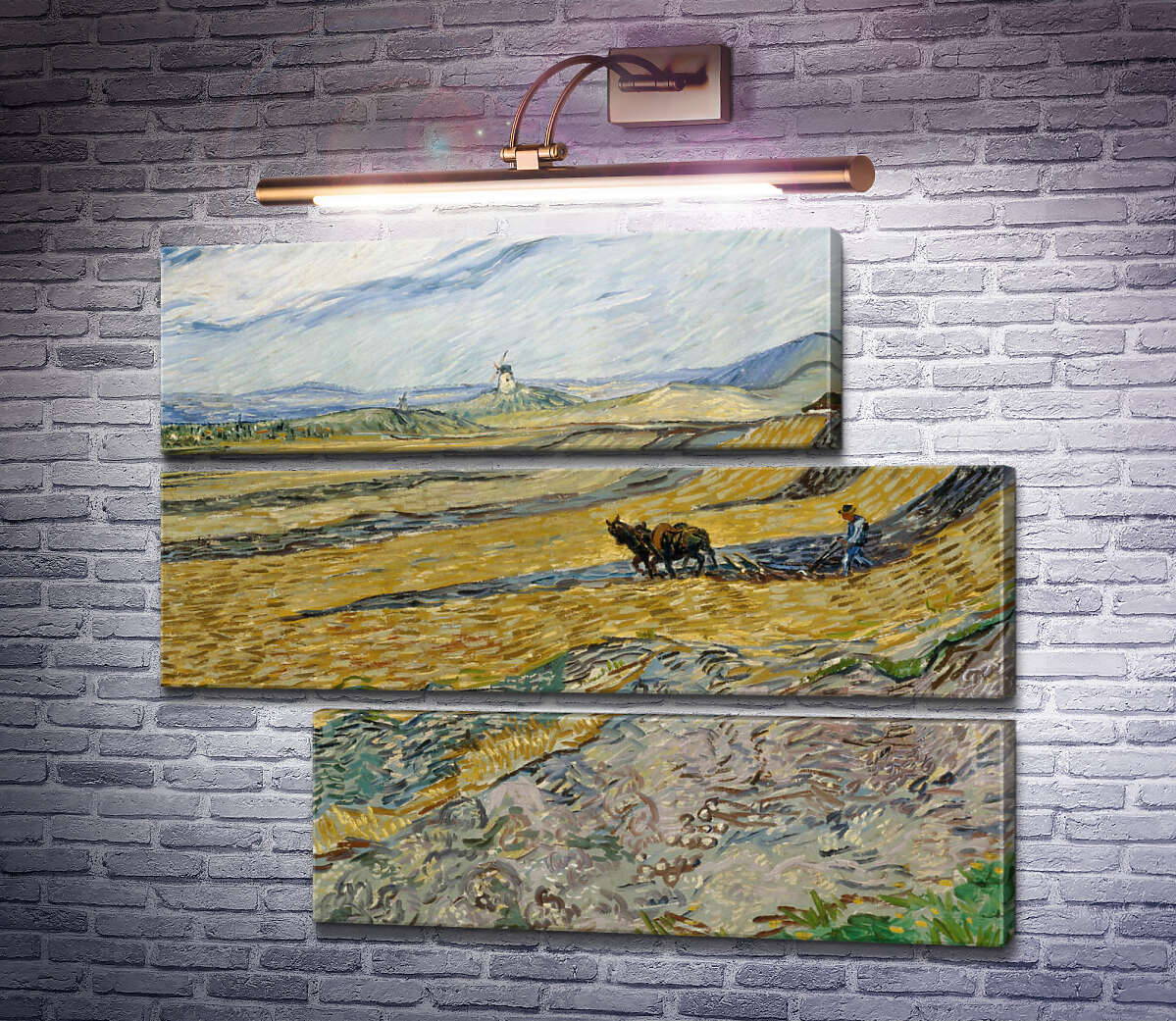 Модульна картина Обгороджене поле з орачем (Enclosed Field with Ploughman), 1889 (Модуль №16) Вінсент Ван Гог Модульна картина Обгороджене поле з орачем (Enclosed Field with Ploughman), 1889 (Модуль №16) Вінсент Ван Гог