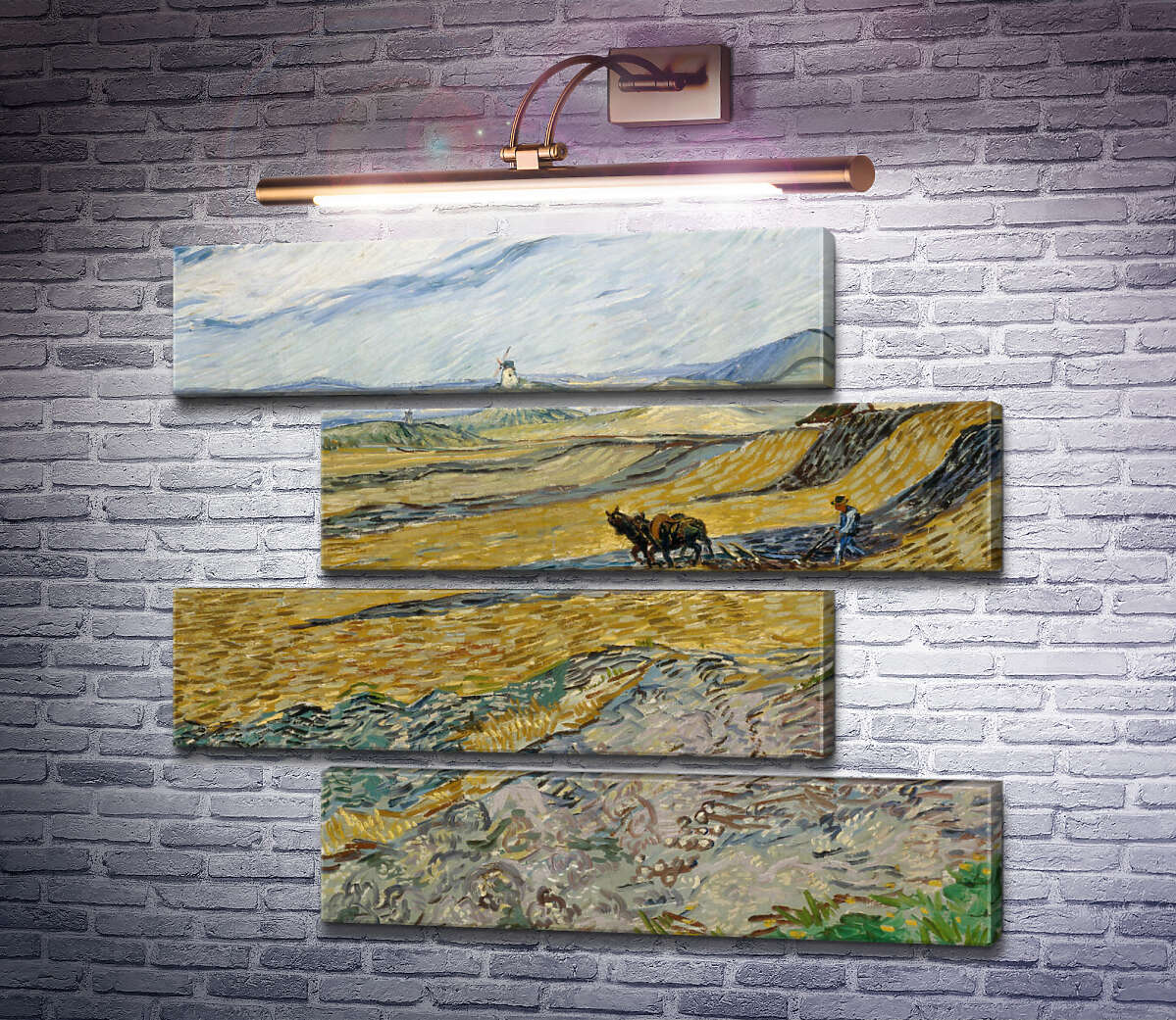 Модульна картина Обгороджене поле з орачем (Enclosed Field with Ploughman), 1889 (Модуль №23) Вінсент Ван Гог Модульна картина Обгороджене поле з орачем (Enclosed Field with Ploughman), 1889 (Модуль №23) Вінсент Ван Гог