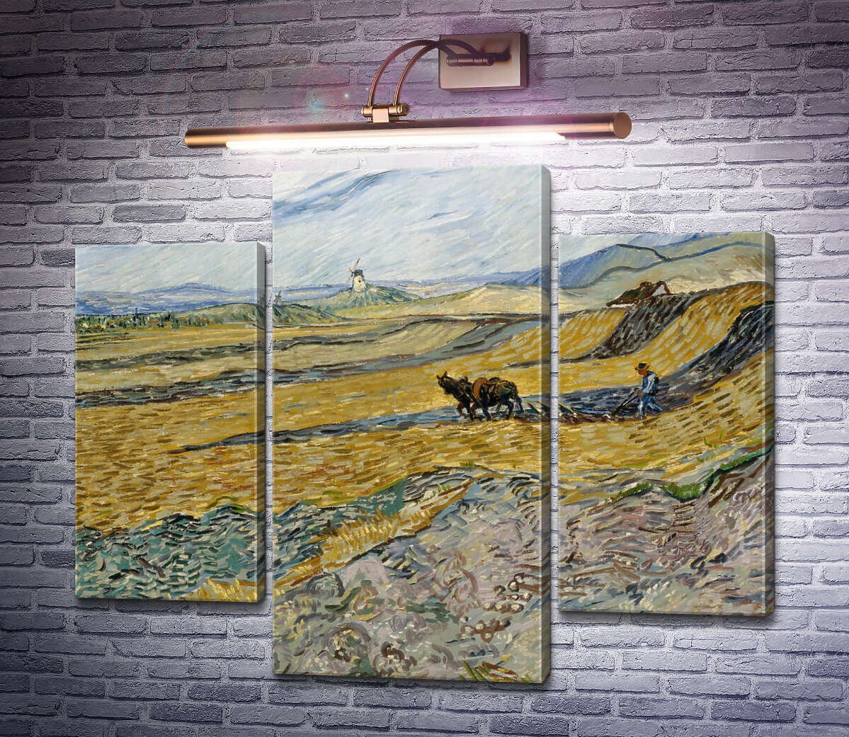 Модульна картина Обгороджене поле з орачем (Enclosed Field with Ploughman), 1889 (Модуль №10) Вінсент Ван Гог Модульна картина Обгороджене поле з орачем (Enclosed Field with Ploughman), 1889 (Модуль №10) Вінсент Ван Гог