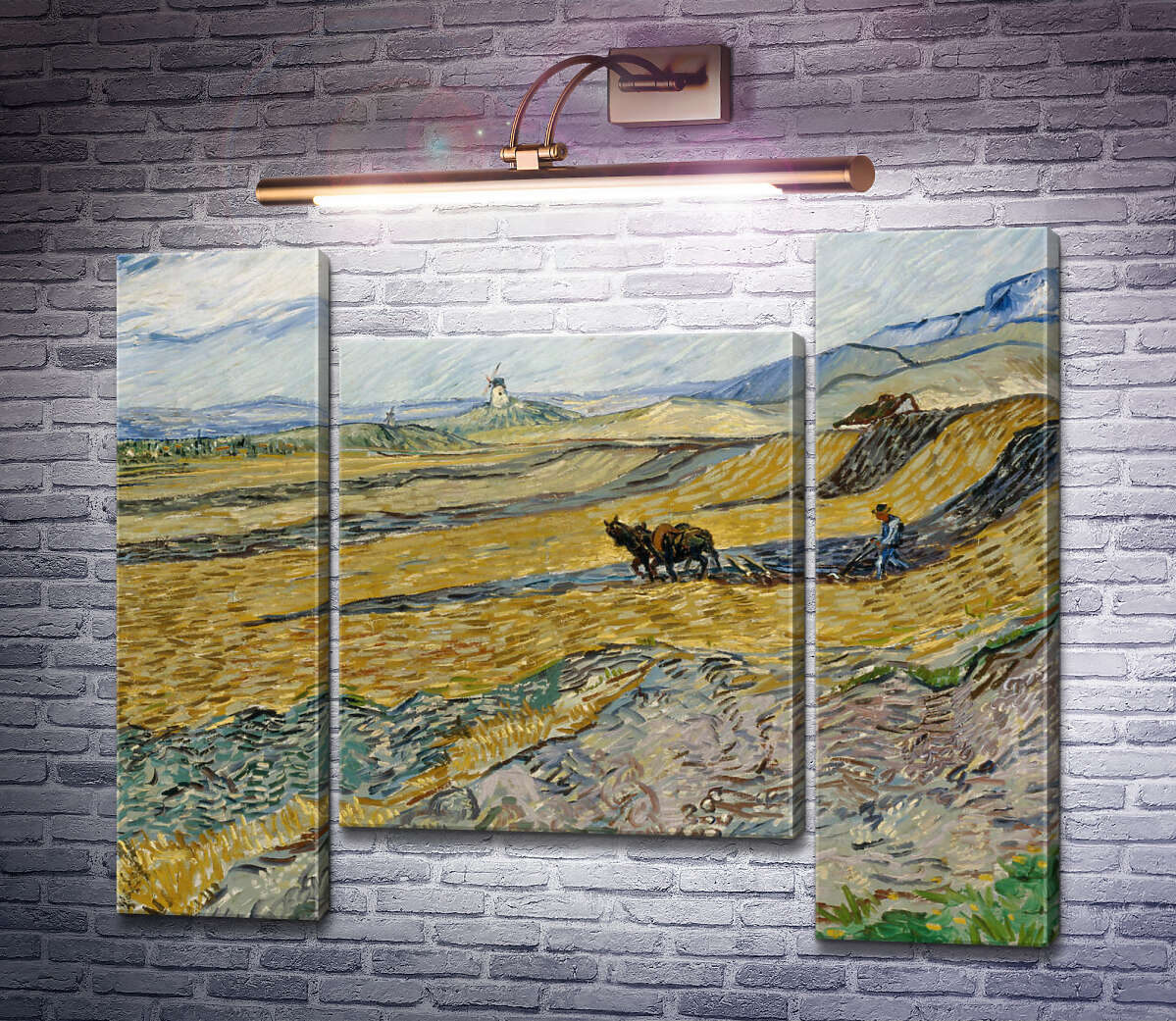 Модульная картина Огороженное поле с пахарем (Enclosed Field with Ploughman), 1889 (Модуль №11) Винсент Ван Гог Модульная картина Огороженное поле с пахарем (Enclosed Field with Ploughman), 1889 (Модуль №11) Винсент Ван Гог