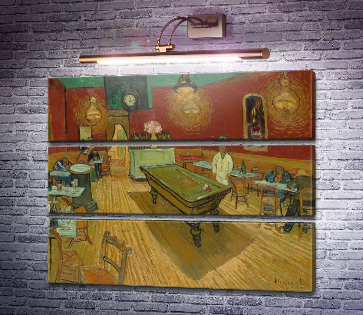 Модульная картина Ночное кафе на площади Ламартин в Арле (Night Cafe), 1888 (Модуль №15) Винсент Ван Гог