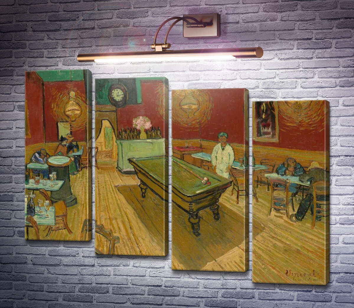 Модульна картина Нічне кафе на площі Ламартін в Арлі (Night Cafe), 1888 (Модуль №19) Вінсент Ван Гог