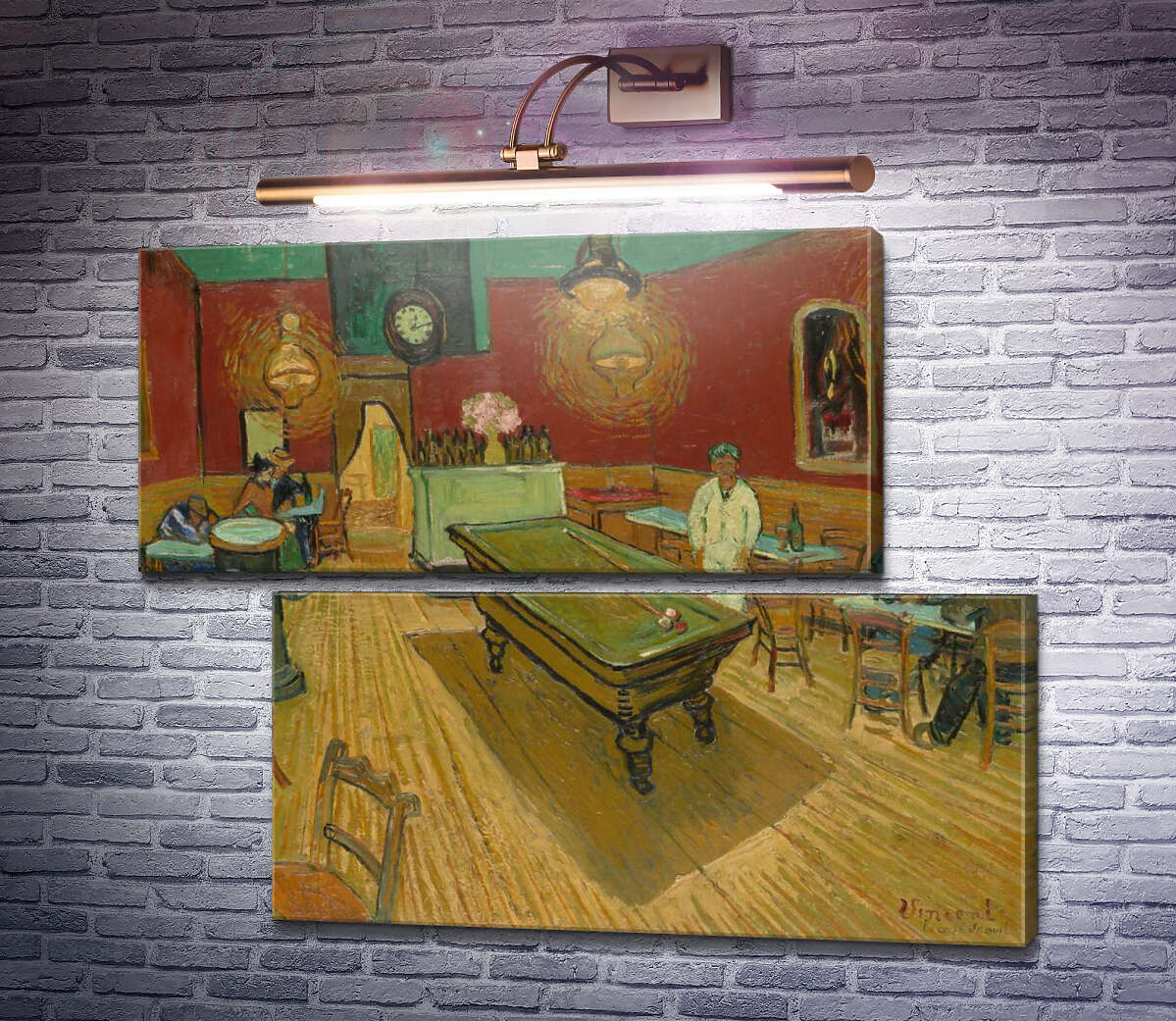 Модульная картина Ночное кафе на площади Ламартин в Арле (Night Cafe), 1888 (Модуль №8) Винсент Ван Гог