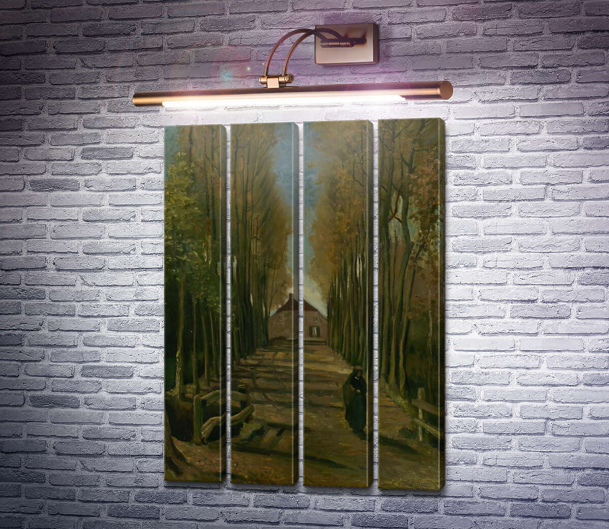 Модульная картина Тополиная аллея на закате (Avenue of Poplars at Sunset), 1884 (Модуль №24) Винсент Ван Гог Модульная картина Тополиная аллея на закате (Avenue of Poplars at Sunset), 1884 (Модуль №24) Винсент Ван Гог