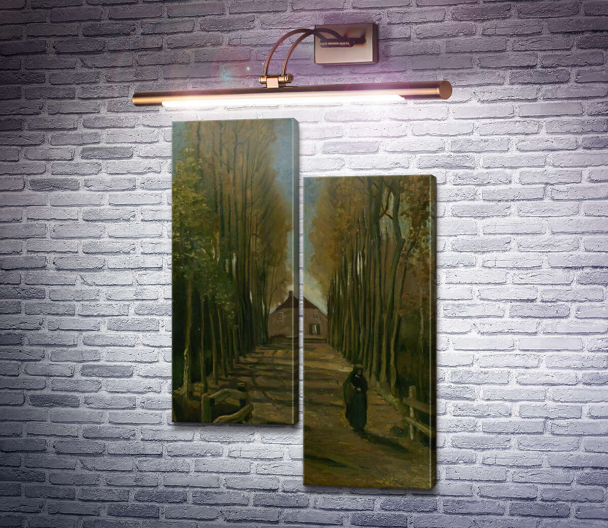Модульная картина Тополиная аллея на закате (Avenue of Poplars at Sunset), 1884 (Модуль №9) Винсент Ван Гог Модульная картина Тополиная аллея на закате (Avenue of Poplars at Sunset), 1884 (Модуль №9) Винсент Ван Гог
