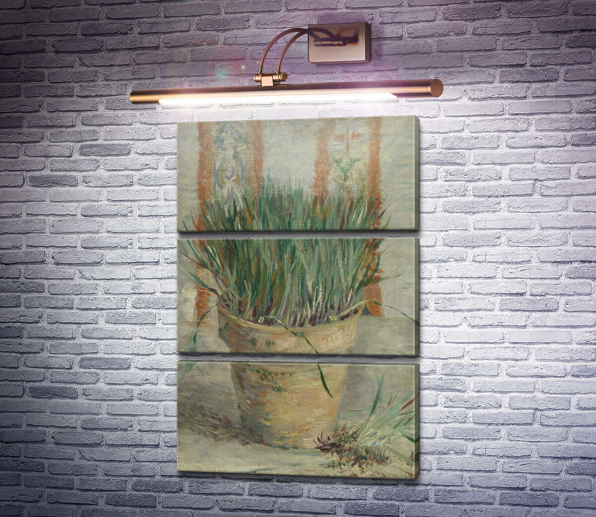 Модульная картина Цветочный горшок с луком (Flowerpot with Chives), 1887 (Модуль №15) Винсент Ван Гог Модульная картина Цветочный горшок с луком (Flowerpot with Chives), 1887 (Модуль №15) Винсент Ван Гог