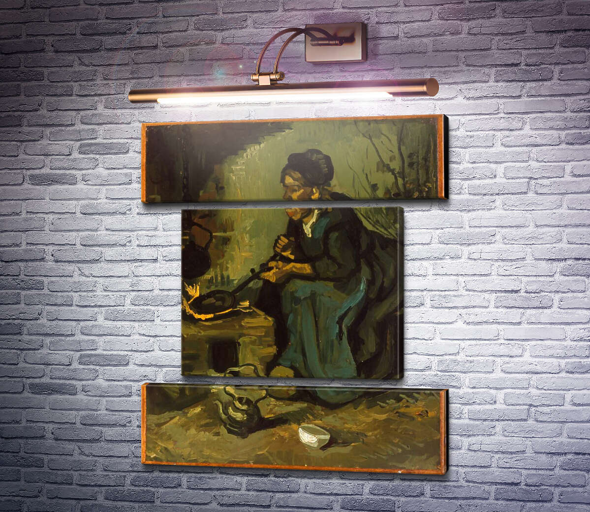 Модульна картина Селянка готує біля каміна (Peasant Woman Cooking by a Fireplace), 1885 (Модуль №18) Вінсент Ван Гог Модульна картина Селянка готує біля каміна (Peasant Woman Cooking by a Fireplace), 1885 (Модуль №18) Вінсент Ван Гог