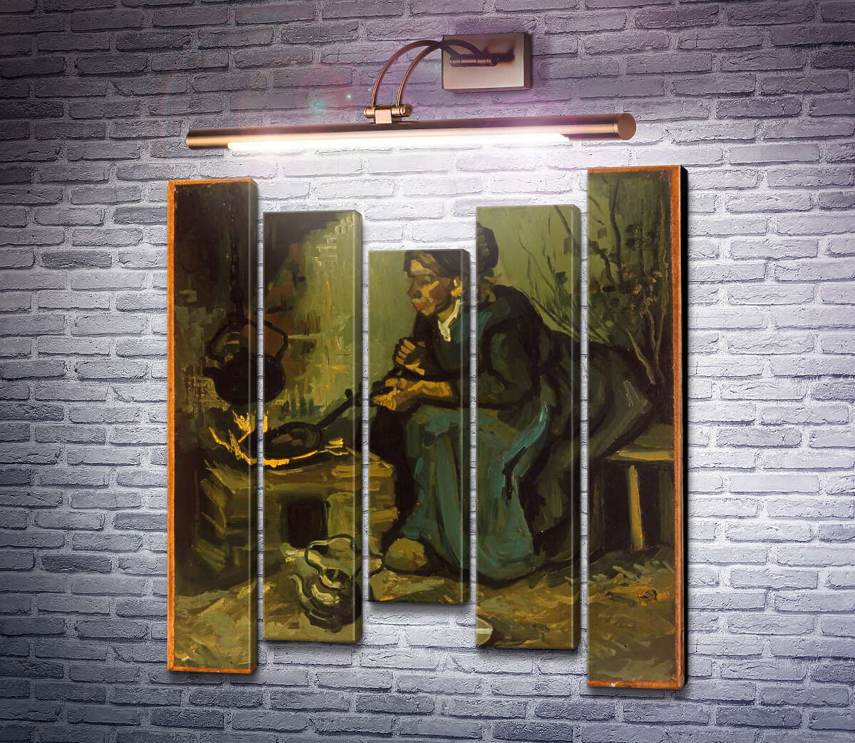 Модульна картина Селянка готує біля каміна (Peasant Woman Cooking by a Fireplace), 1885 (Модуль №27) Вінсент Ван Гог Модульна картина Селянка готує біля каміна (Peasant Woman Cooking by a Fireplace), 1885 (Модуль №27) Вінсент Ван Гог