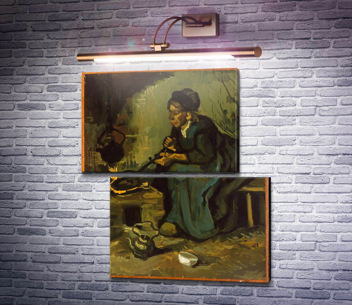 Модульная картина Крестьянка готовит у камина (Peasant Woman Cooking by a Fireplace), 1885 (Модуль №8) Винсент Ван Гог Модульная картина Крестьянка готовит у камина (Peasant Woman Cooking by a Fireplace), 1885 (Модуль №8) Винсент Ван Гог