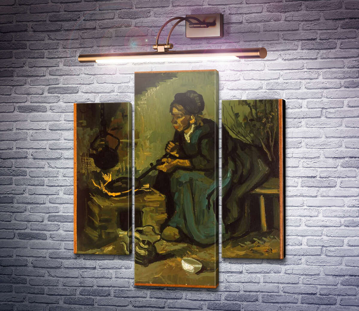 Модульная картина Крестьянка готовит у камина (Peasant Woman Cooking by a Fireplace), 1885 (Модуль №10) Винсент Ван Гог Модульная картина Крестьянка готовит у камина (Peasant Woman Cooking by a Fireplace), 1885 (Модуль №10) Винсент Ван Гог