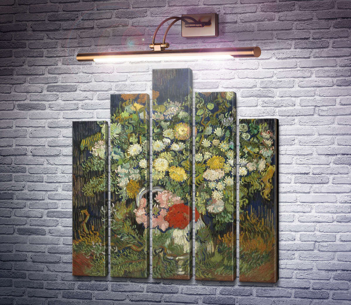 Модульная картина Ваза с цветами (Vase with Flowers), 1890 (Модуль №29) Винсент Ван Гог