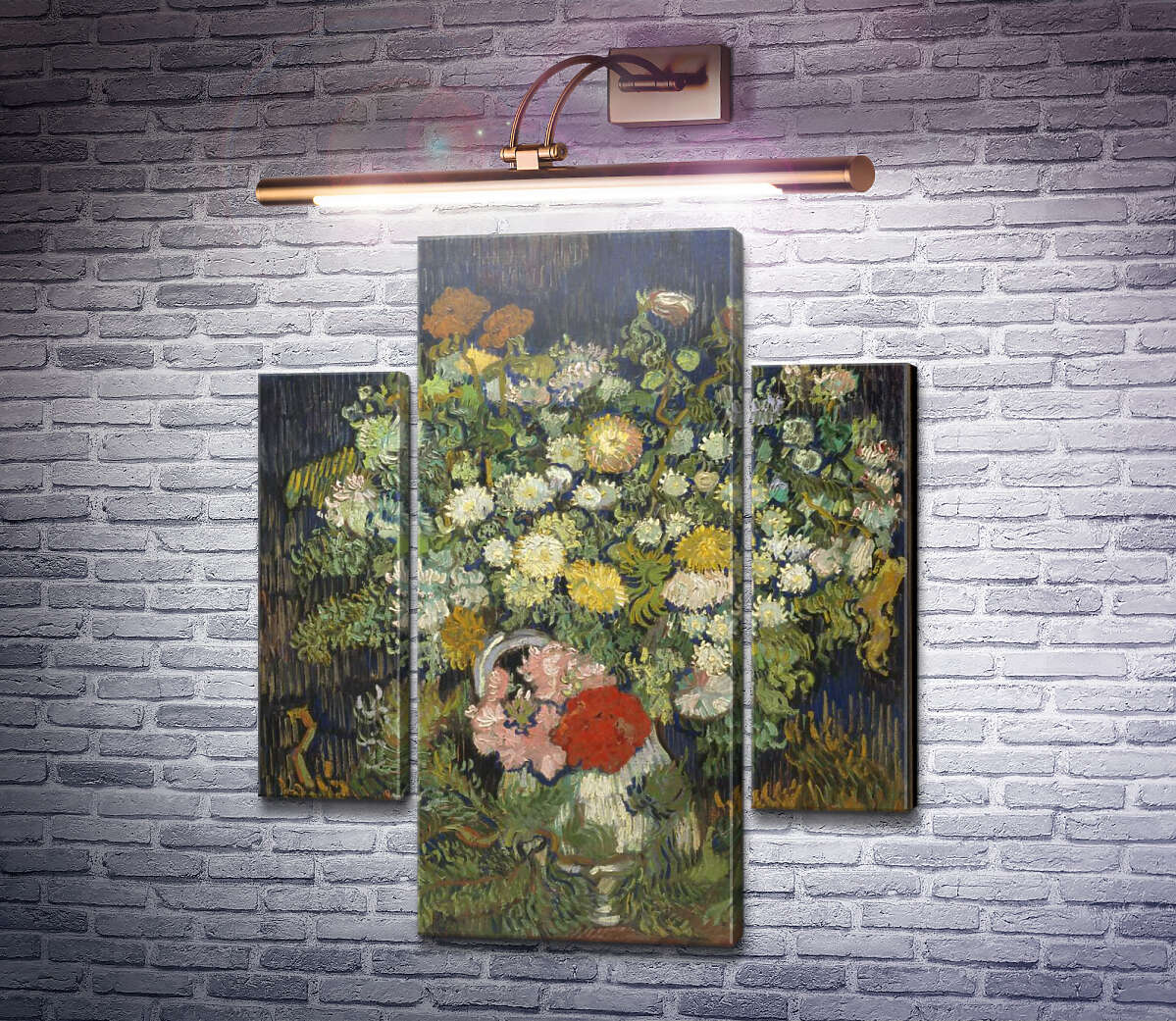 Модульная картина Ваза с цветами (Vase with Flowers), 1890 (Модуль №5) Винсент Ван Гог