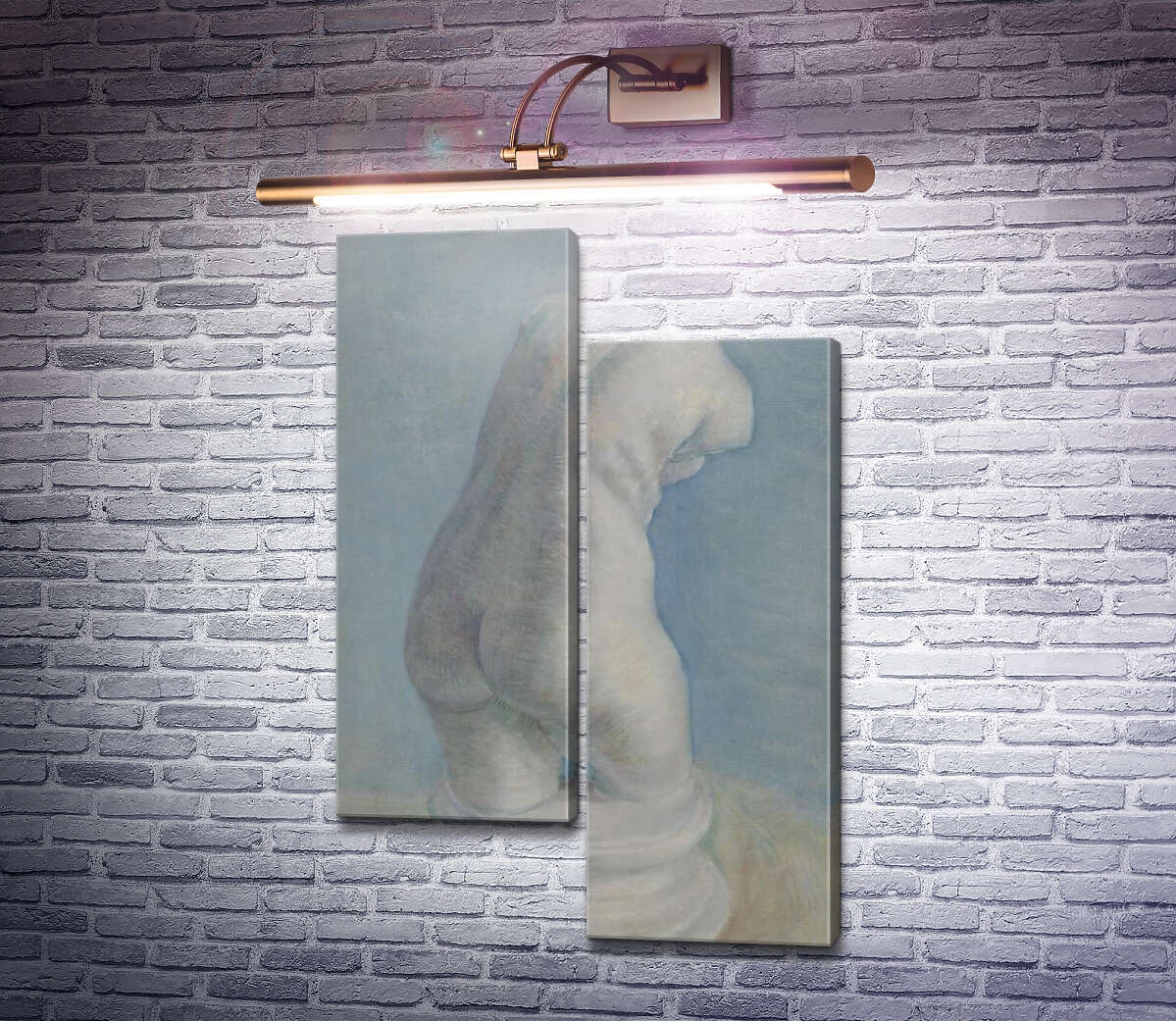 Модульная картина Гипсовый женский торс. Вид сзади (Plaster-Torso (female) in Back View), 1886 (Модуль №9) Винсент Ван Гог