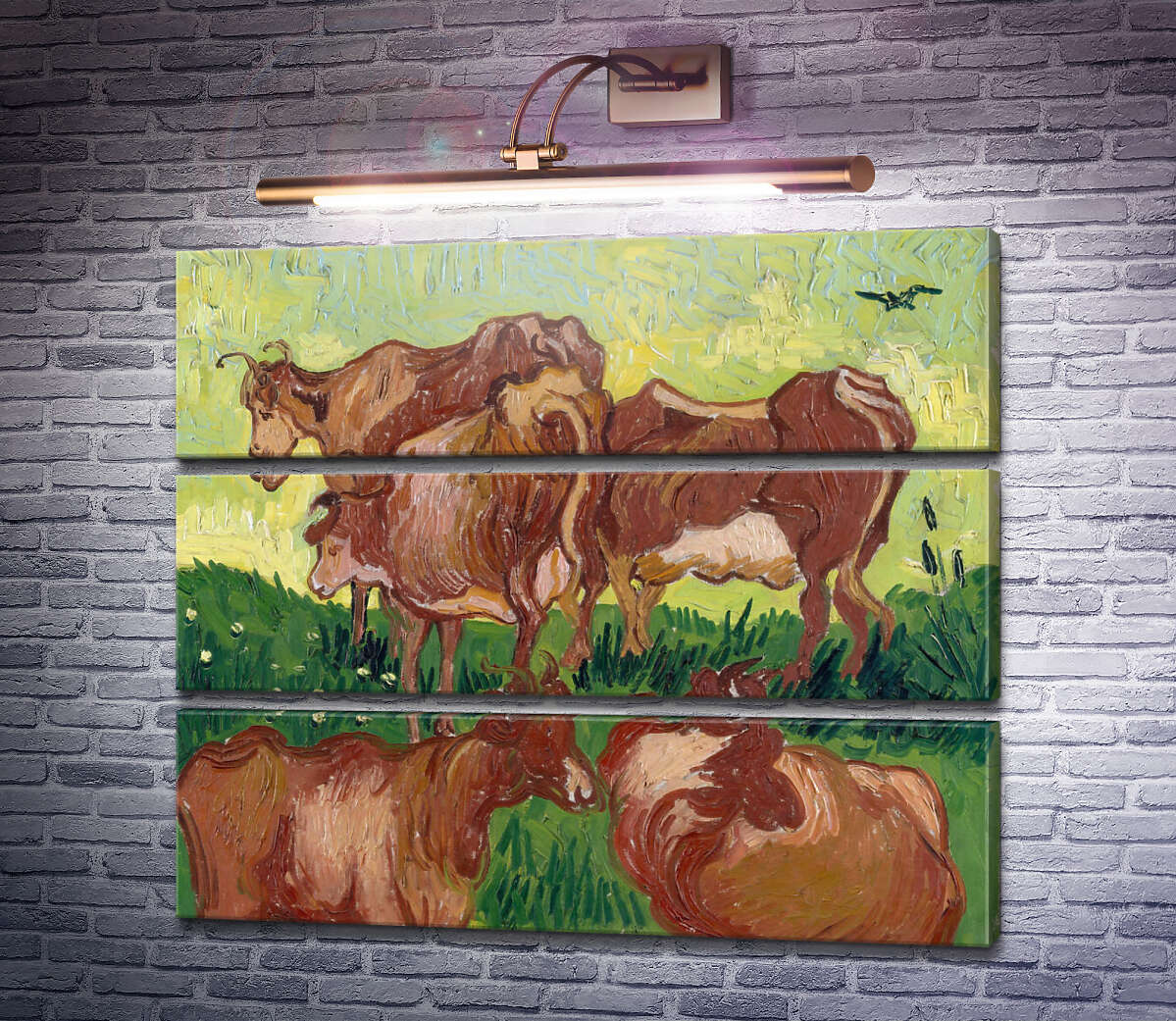 Модульна картина Корови, по роботі Жордена (Cows (after Jorsaens)), 1890 (Модуль №15) Вінсент Ван Гог