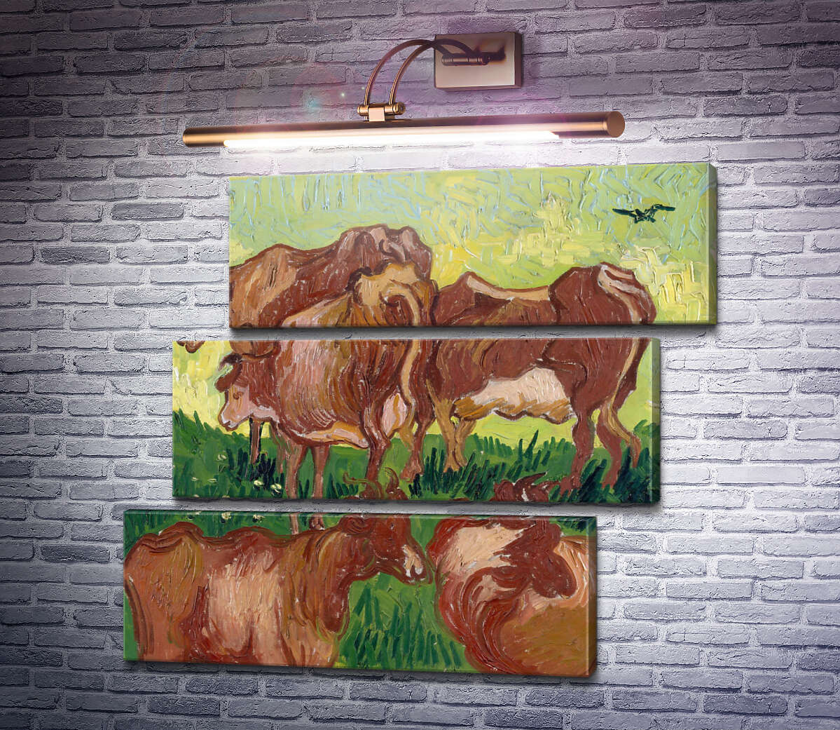 Модульная картина Коровы, по работе Жордэна (Cows (after Jorsaens)), 1890 (Модуль №17) Винсент Ван Гог Модульная картина Коровы, по работе Жордэна (Cows (after Jorsaens)), 1890 (Модуль №17) Винсент Ван Гог