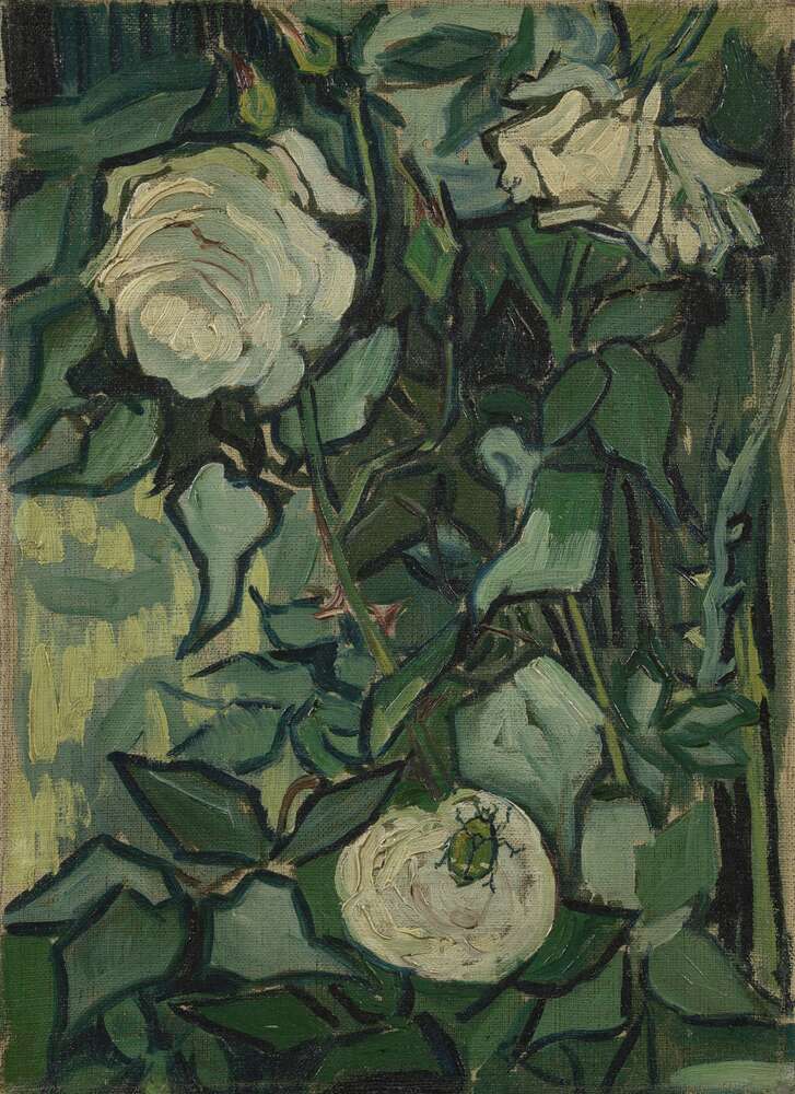 репродукция картина-постер  Розы, 1890 Винсент Ван Гог
