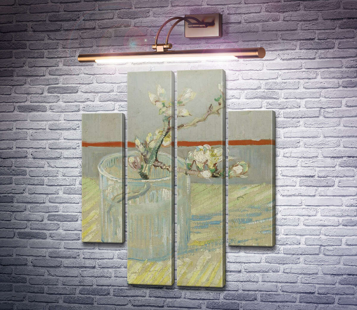 Модульная картина Цветущая ветвь миндаля в стакане (Blossoming Almond Branch in a Glass), 1888 (Модуль №20) Винсент Ван Гог