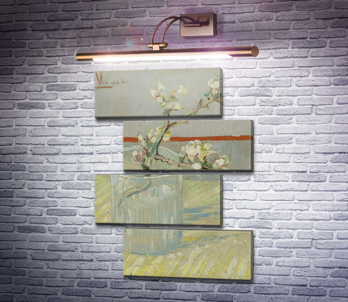 Модульна картина Квітуча гілка мигдалю в склянці (Blossoming Almond Branch in a Glass), 1888 (Модуль №23) Вінсент Ван Гог