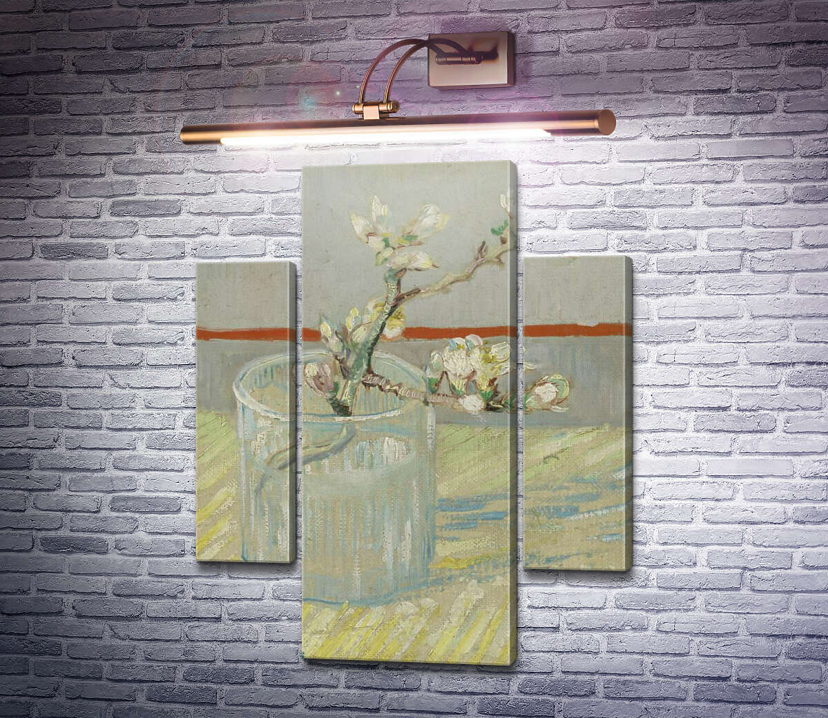 Модульная картина Цветущая ветвь миндаля в стакане (Blossoming Almond Branch in a Glass), 1888 (Модуль №5) Винсент Ван Гог