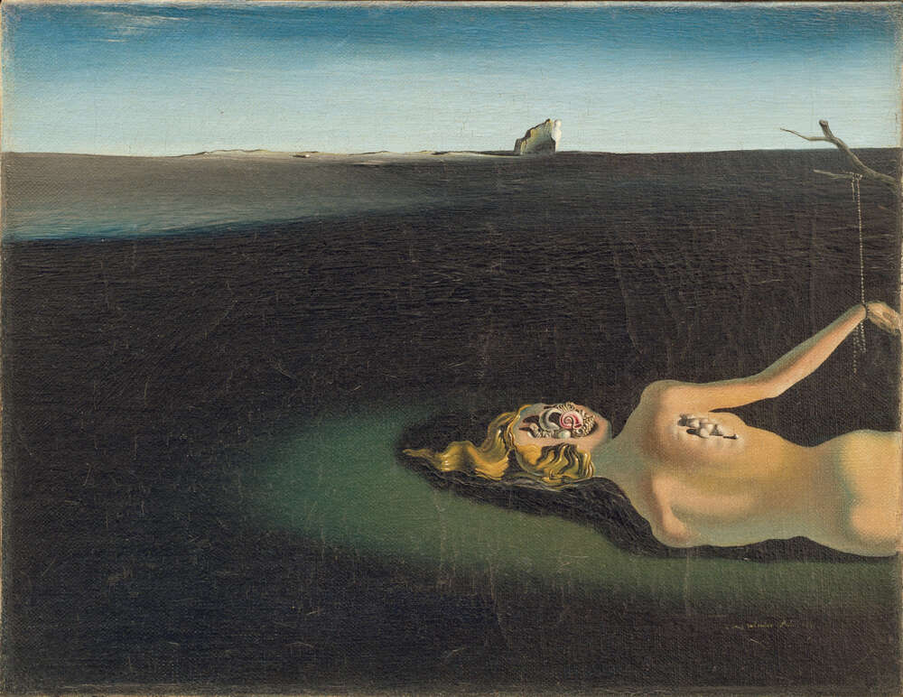 репродукція картина-постер  Спляча жінка на тлі пейзажу Сальвадор Далі
