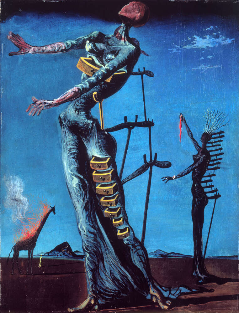 репродукція картина-постер  Спалахнувші жирафи Сальвадор Далі