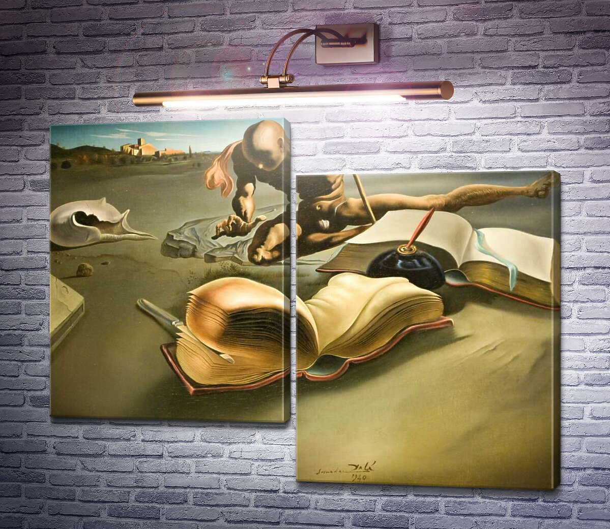 Модульная картина Книга, превращающая себя в обнаженную женщину (Модуль №9) Сальвадор Дали
