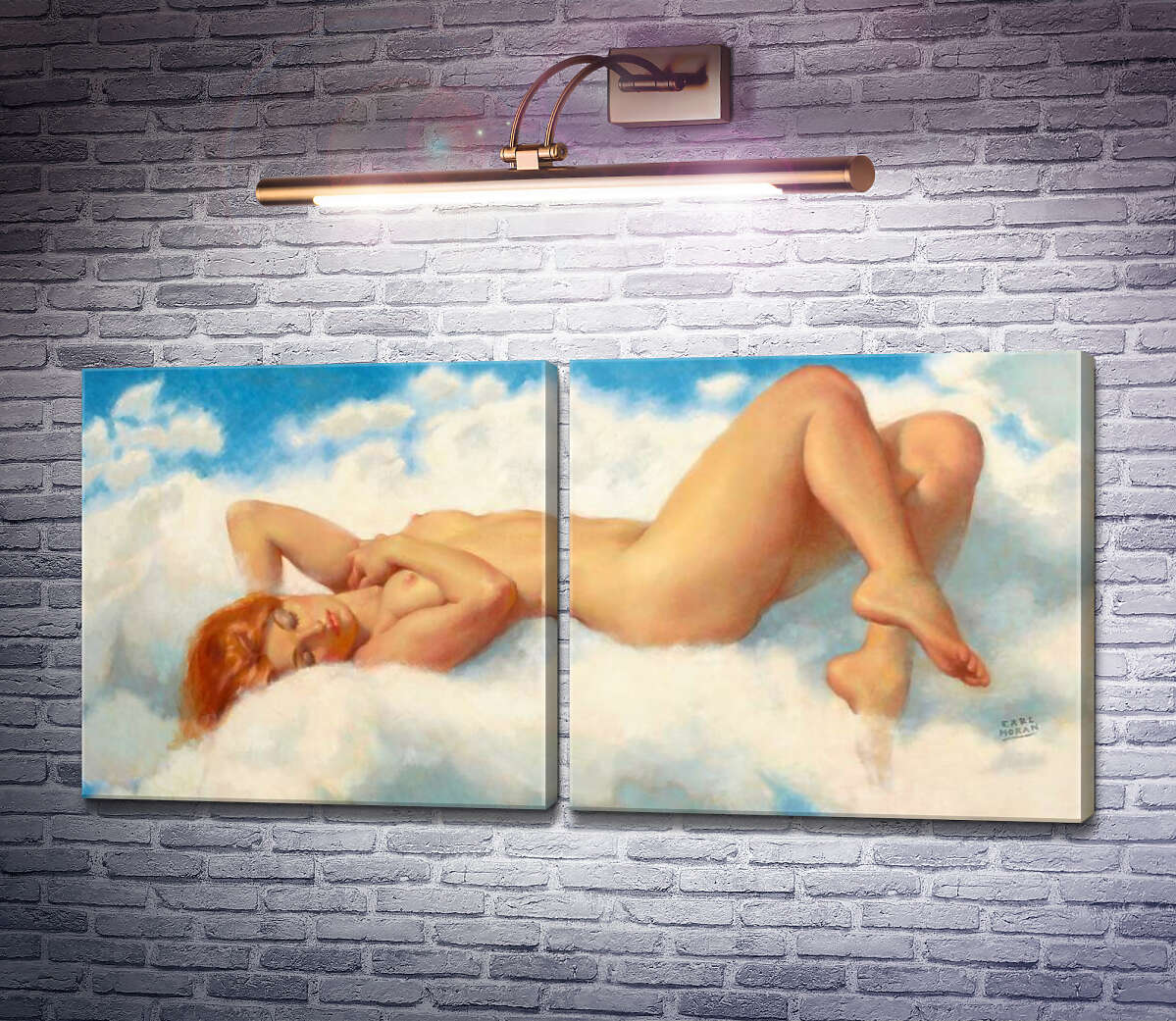 Модульная картина Ангелочек в облаках Эрл Моран