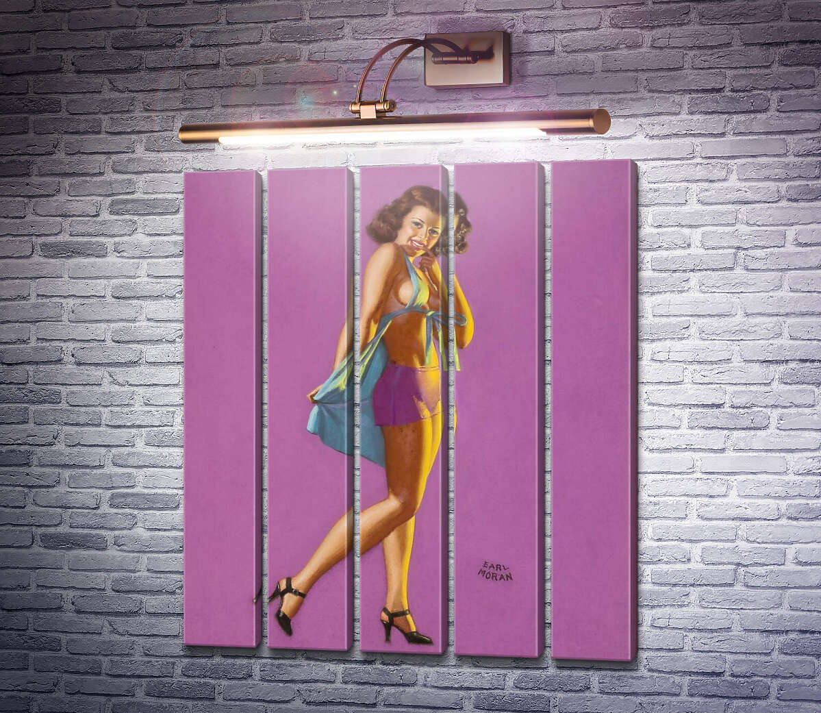 Модульная картина Брюнетка в голубом (Модуль №26) Эрл Моран
