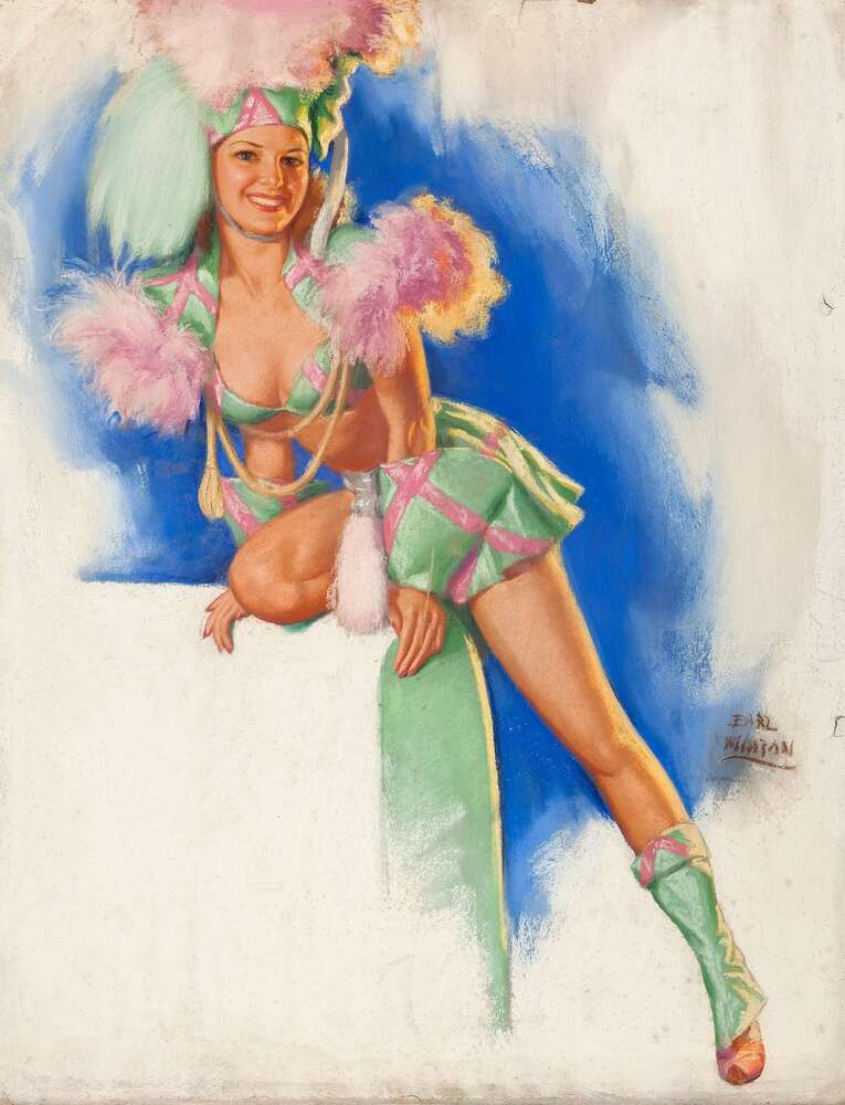 репродукция картина-постер  Танцовщица в зеленом Эрл Моран