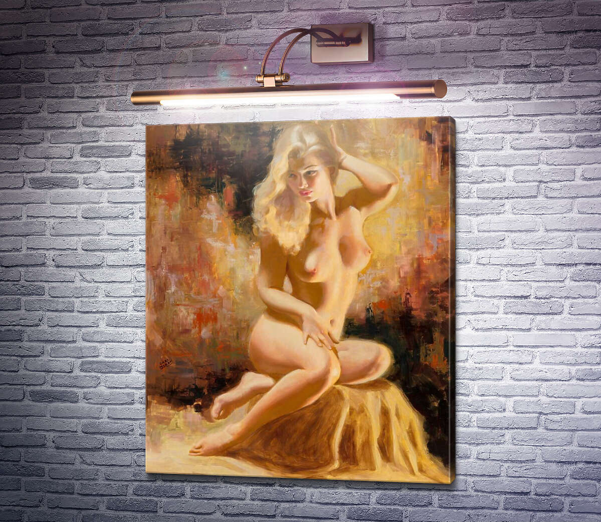 Картина Сидяча оголена блондинка Ерл Моран
