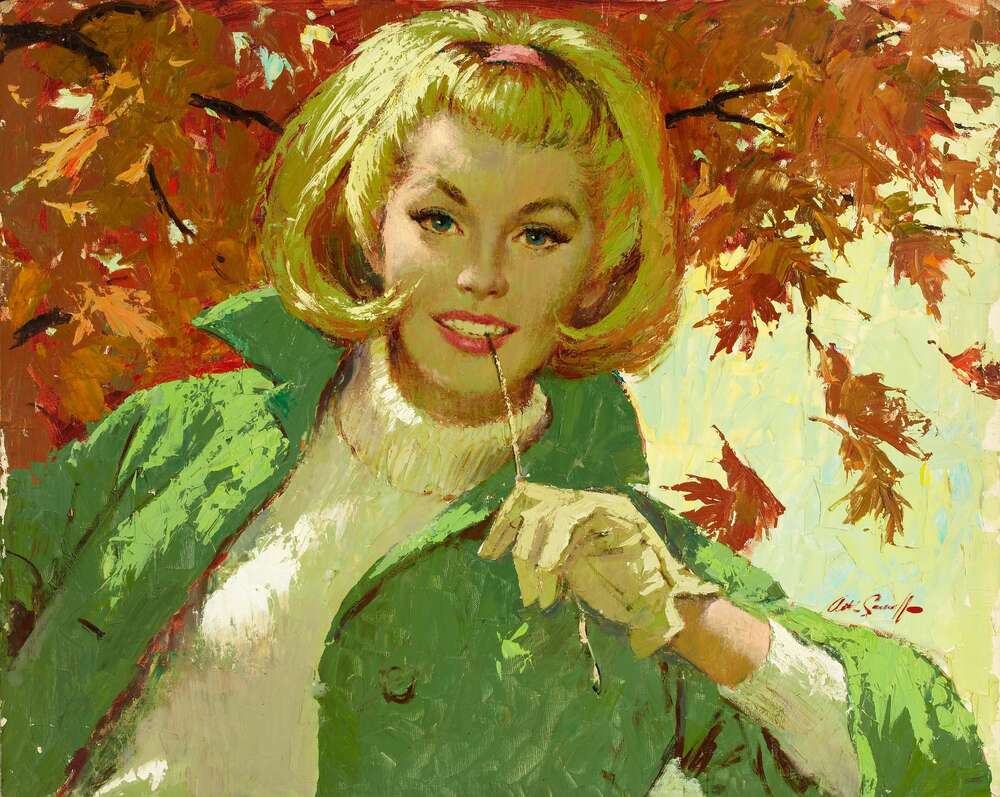репродукція картина-постер  Портрет жінки в зеленому Артур Сарнофф