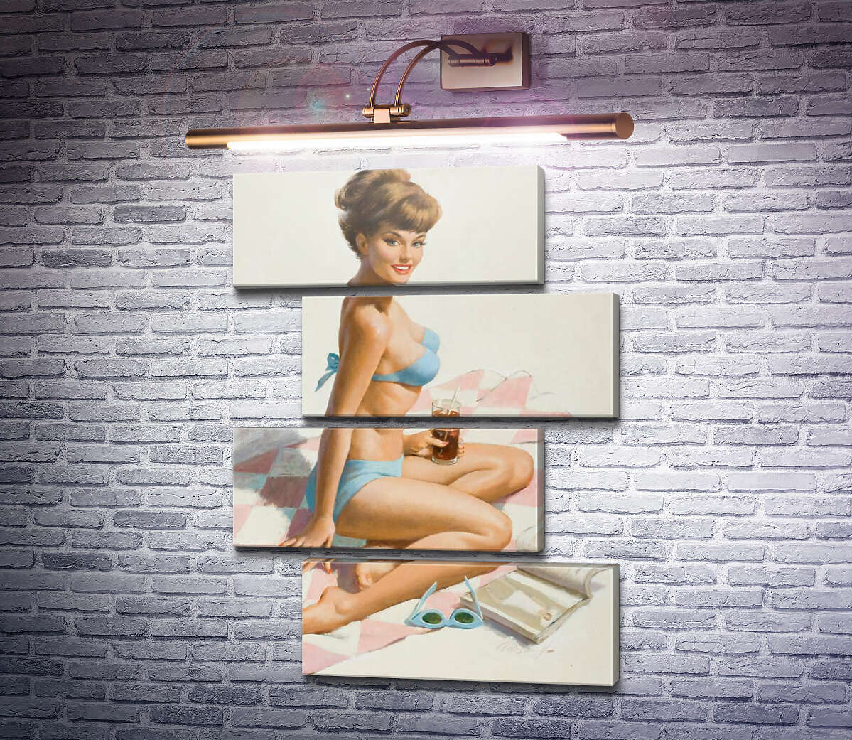 Модульная картина Девушка на пляже (Модуль №23) Артур Сарнофф